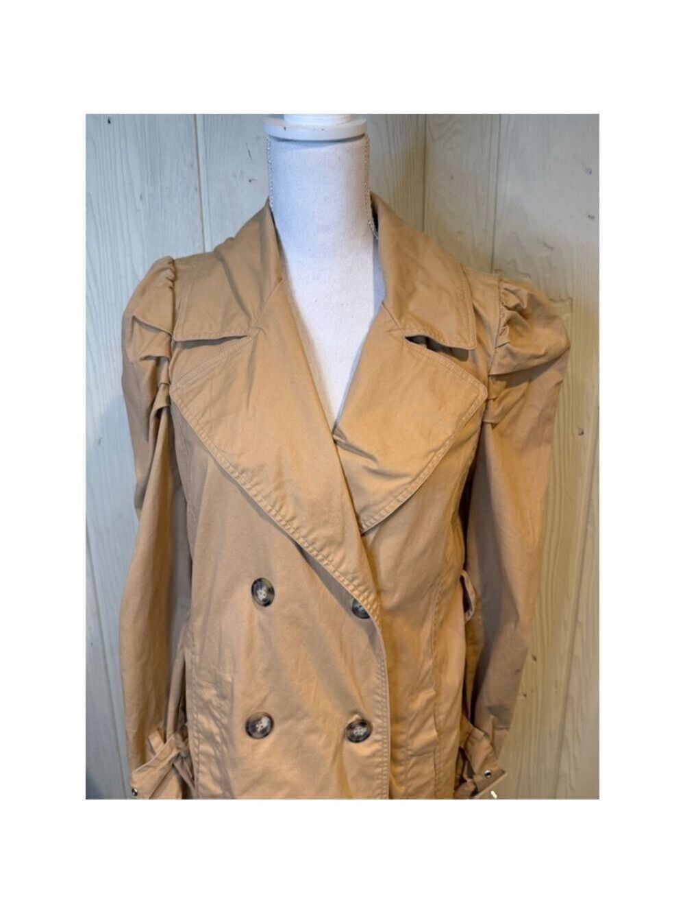 Avec Les Filles Beige Trench Coat Women's M - Picture 2 of 9